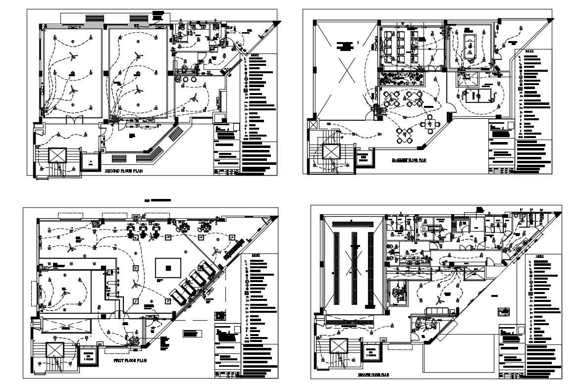 Club house all floors electrical layout plan cad drawing details dwg file -  Cadbull