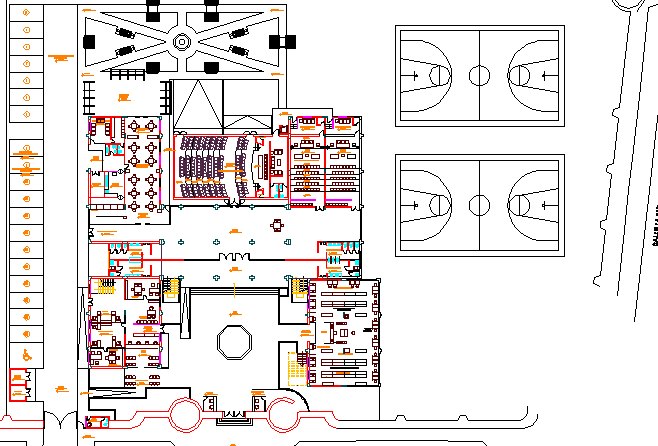 Club house architecture layout plan dwg file - Cadbull