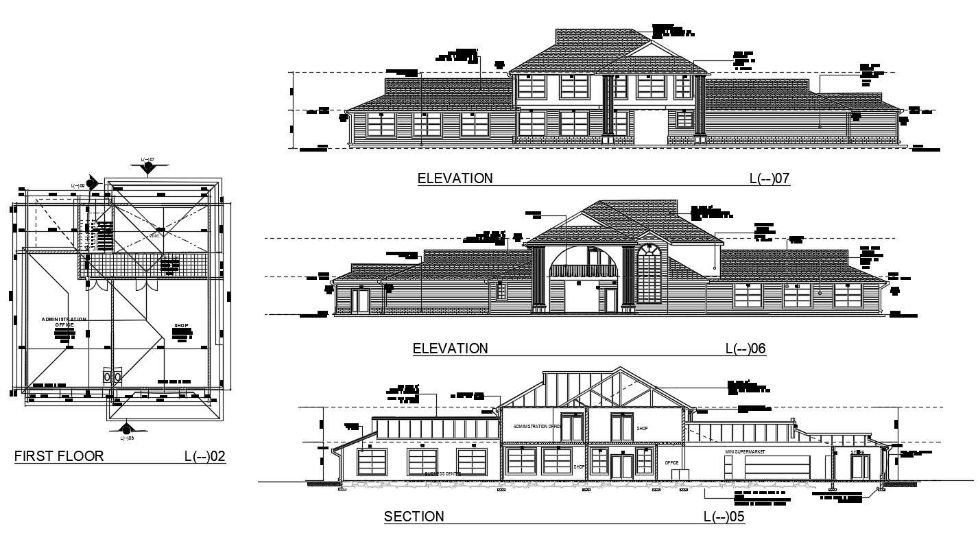 Clubhouse Ground And First Floor Plan Cad Drawing Details Dwg File Images