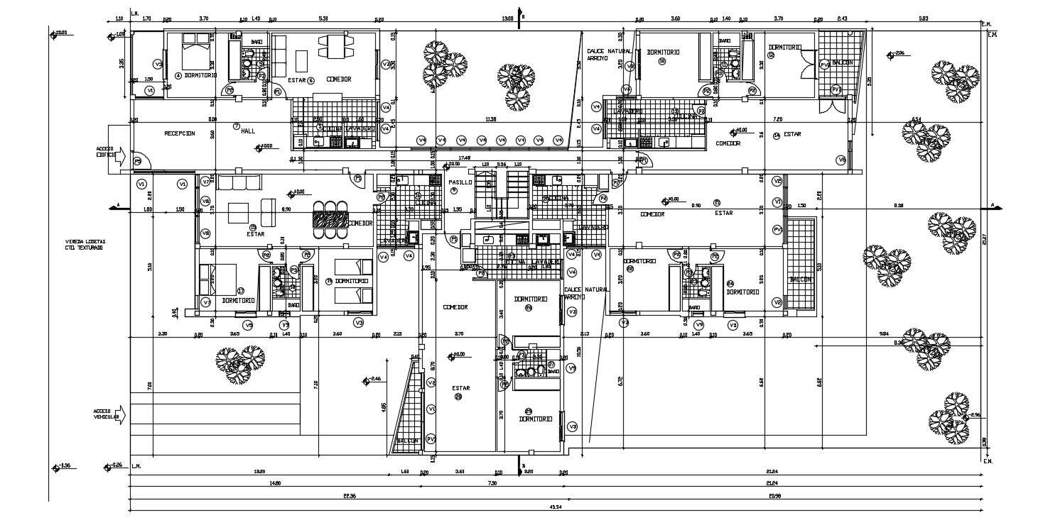 Cluster Home Plan Design 2d AutoCAD Drawing - Cadbull