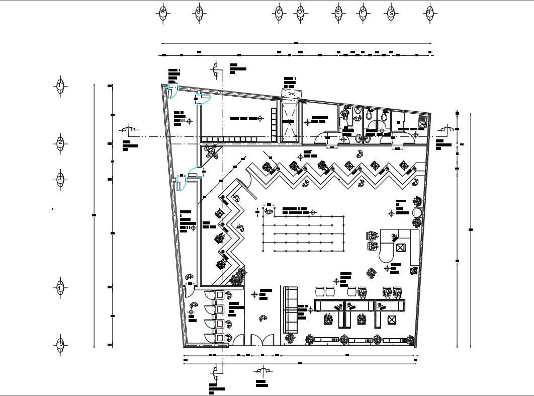 Co-operative Bank Floor Plan - Cadbull