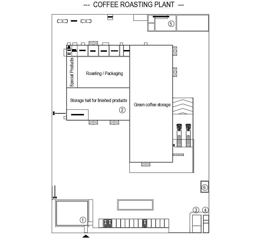 Coffee Roasting Plant DWG File Cadbull
