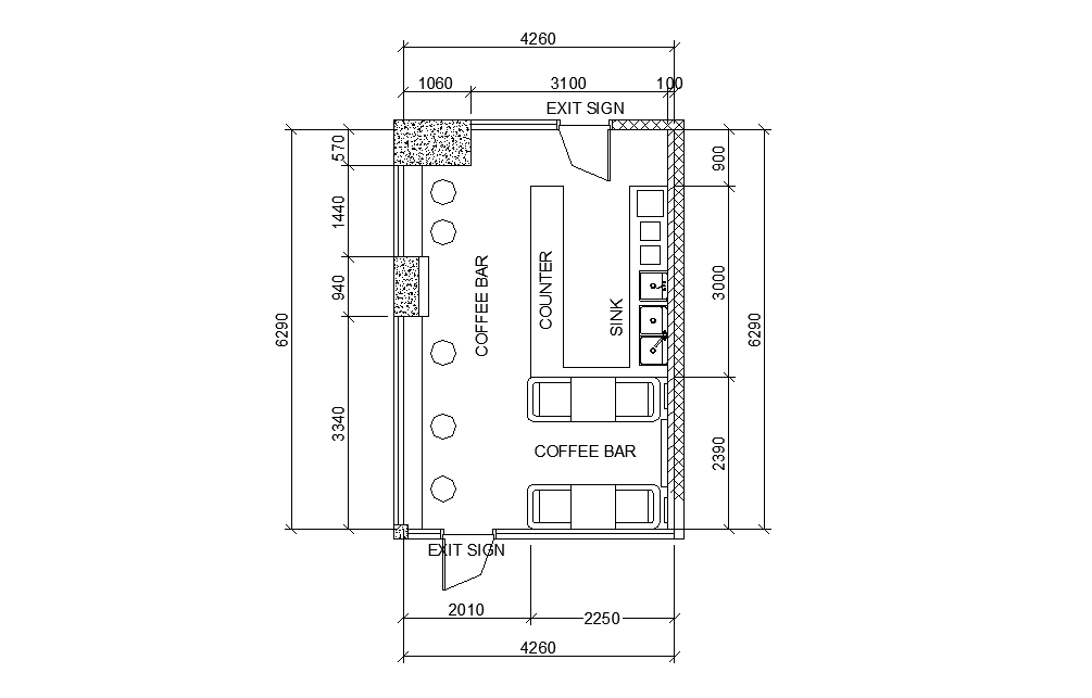 Coffee Bar Layout Plan Autocad Drawing Dwg File Cadbull Sexiezpix Web 