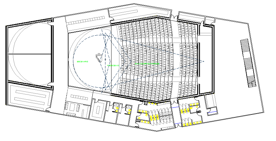 auditorium plan and section dwg free download
