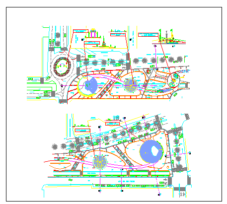 Colombia theme public park landscaping details dwg file - Cadbull