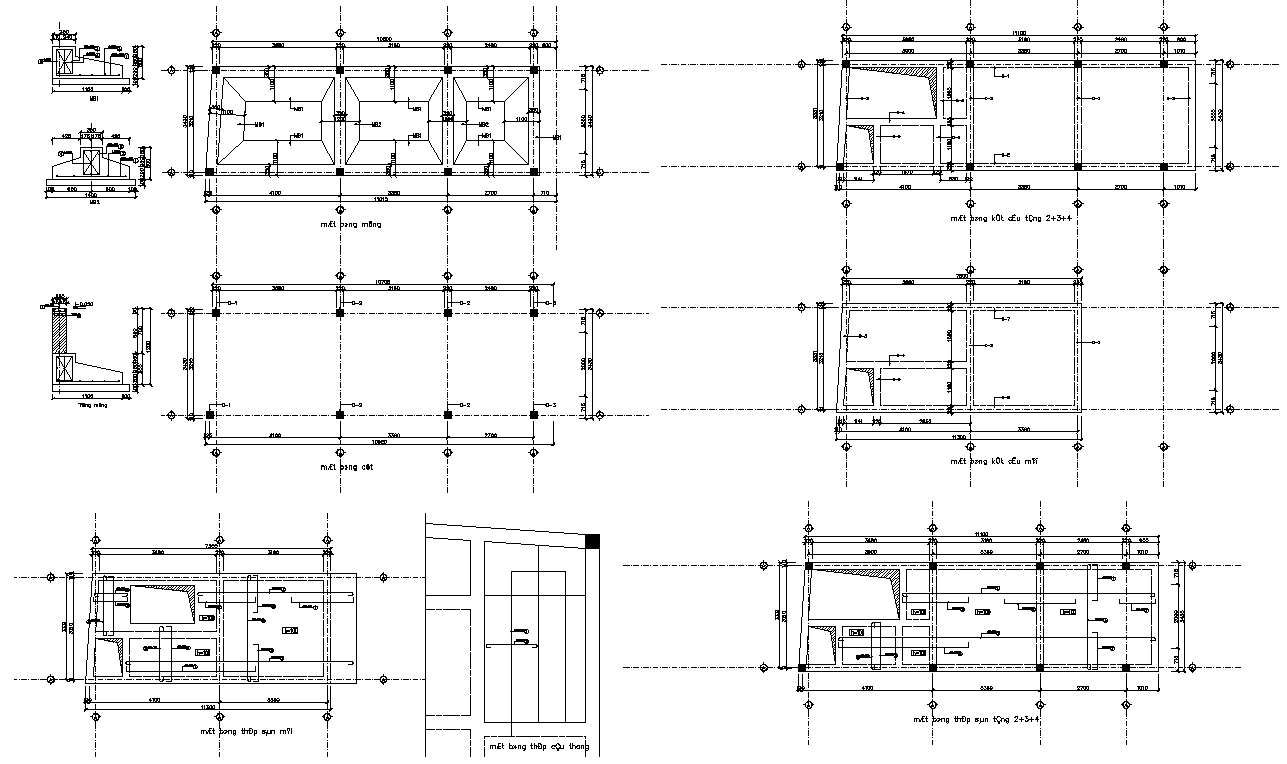 Column CAD structure detail plan and section 2d view layout file - Cadbull