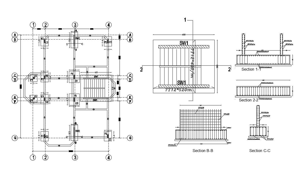 Column Footing CAD Drawing Download - Cadbull