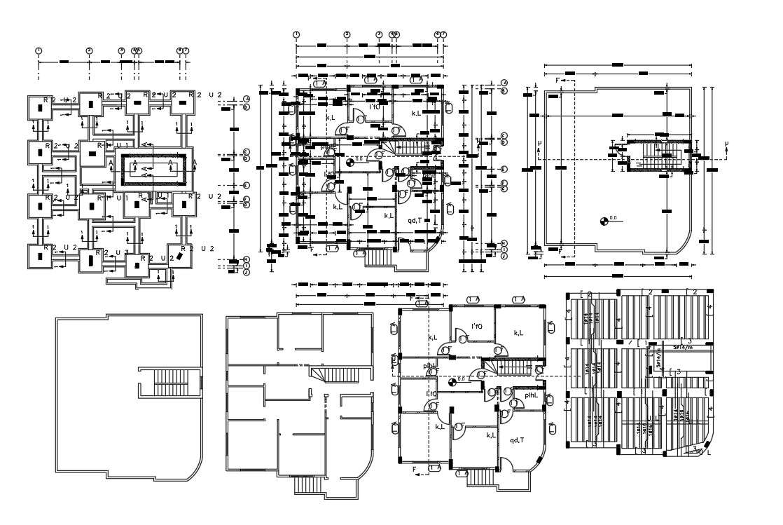 Column Footing Plan With RCC Slab Bar Structure Design - Cadbull