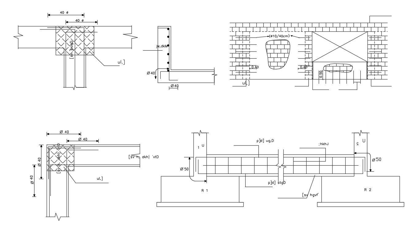 Column Footing With Brick Wall Design Free CAD Drawing - Cadbull