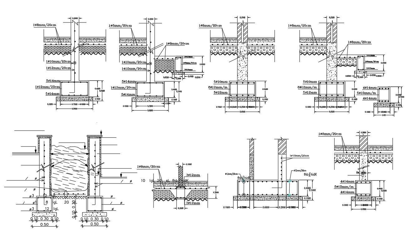 Column Foundation Design With Plinth Structural Drawing Cadbull