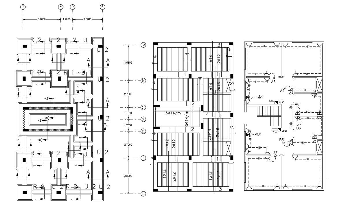 Column Foundation Design With Slab Reinforcement DWG File - Cadbull