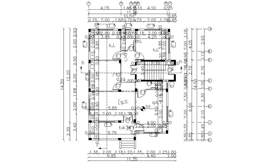 column-house-layout-plan-with-dimension-cad-drawing-cadbull