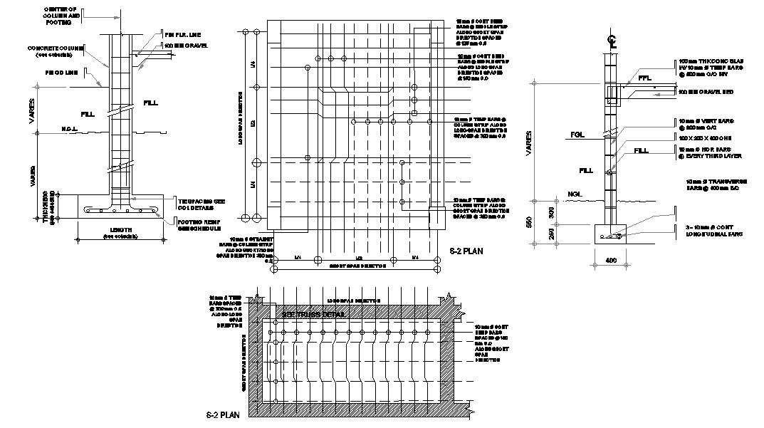 Joint Foundation Pad Footing Column Drawing Dwg File Cadbull Images