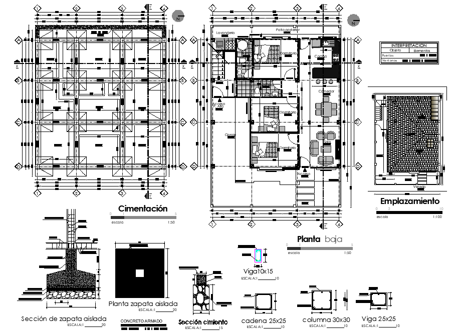 Column and foundation detail dwg file - Cadbull