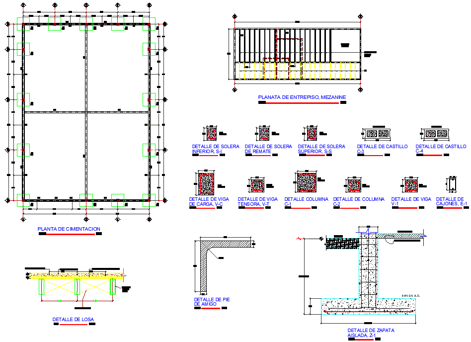 Reinforced Foundation And Column Section Drawing Free Dwg File Cadbull ...