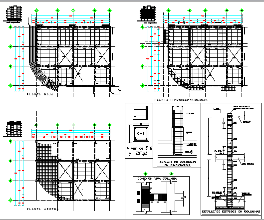 Column detailed finishes of multi-flooring building project dwg file ...