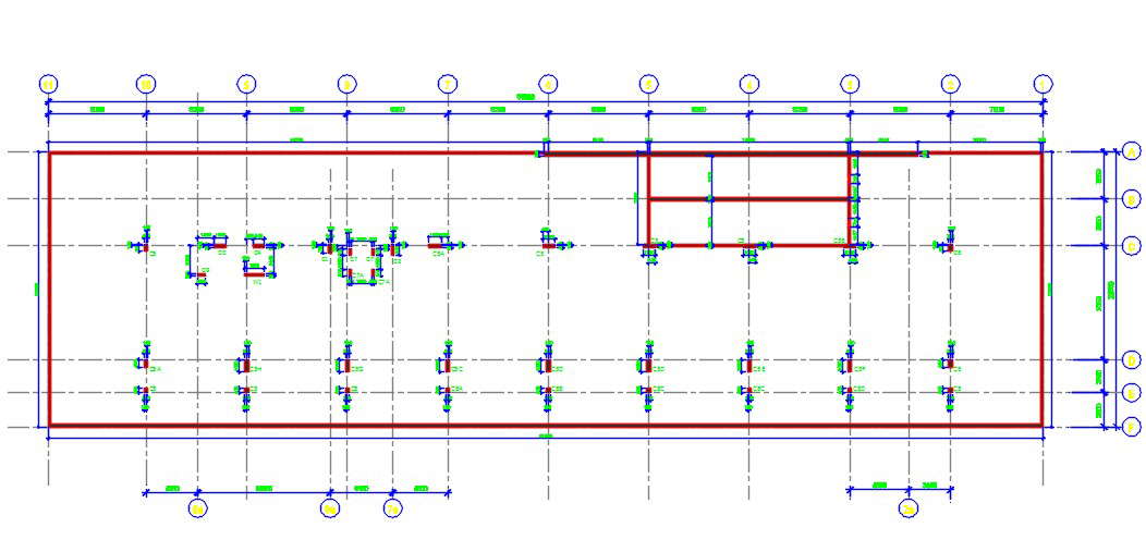 Column layout base to ground - Cadbull