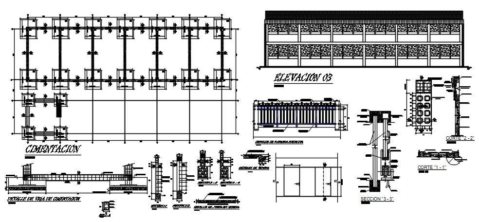 Column Layout Plan In Dwg File - Cadbull