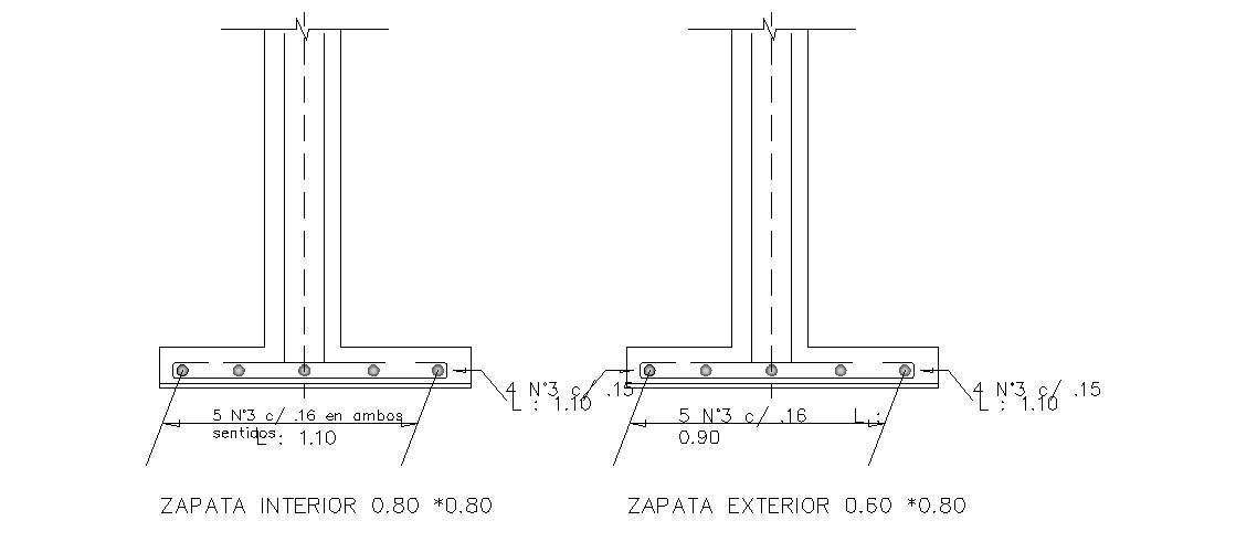 Column section cad drawing details dwg file - Cadbull