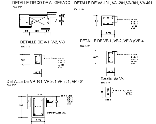 Column Section Detail Dwg File - Cadbull