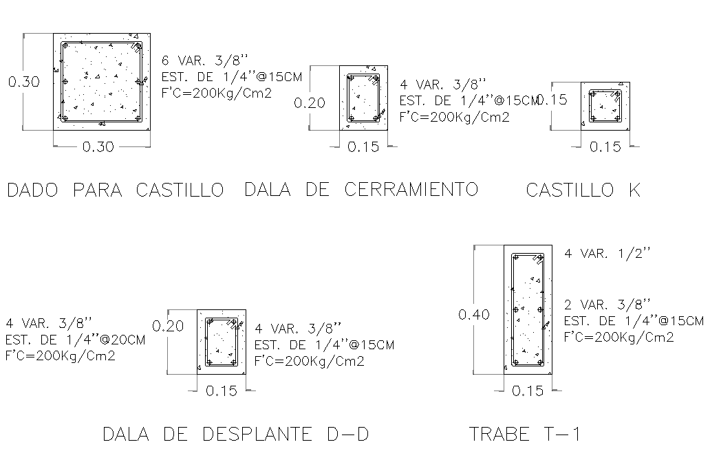 Column Section Plan Detail Dwg File - Cadbull