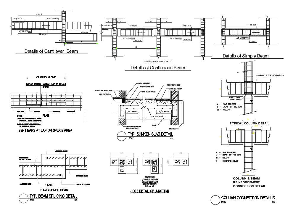 Foundation Section Detail Dwg File Cadbull