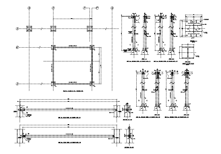 Column Beam Section CAD Drawing DWG File - Cadbull