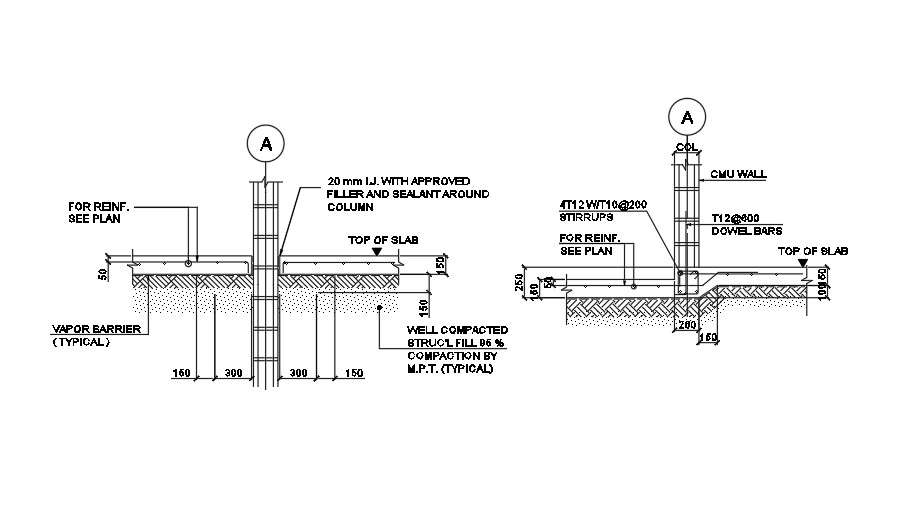 Steel Column Detail Drawing