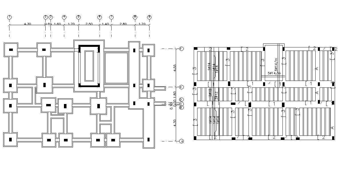 Column Foundation And Slab Design Structural Drawing DWG - Cadbull