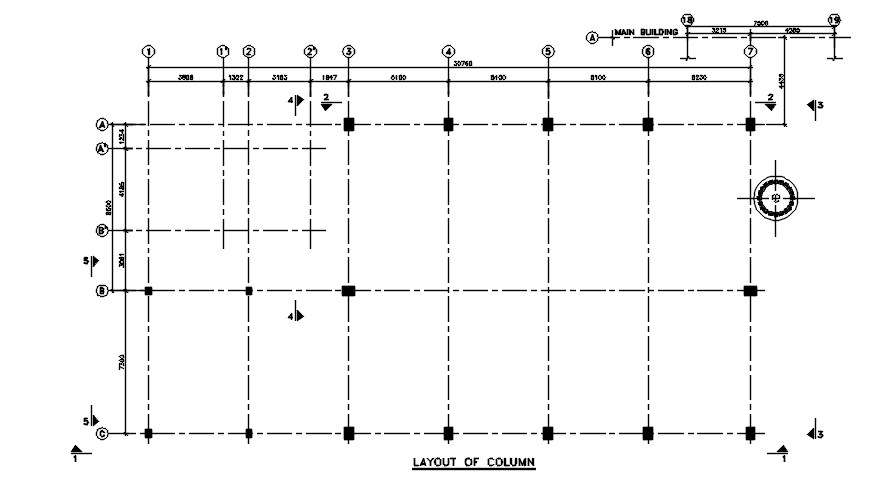 Column Layout Plan Cad Drawing Download Free Dwg File - Cadbull