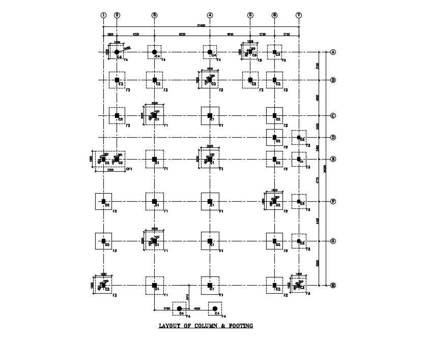 Column and footing detail drawing . Download cad dwg file | CADBULL