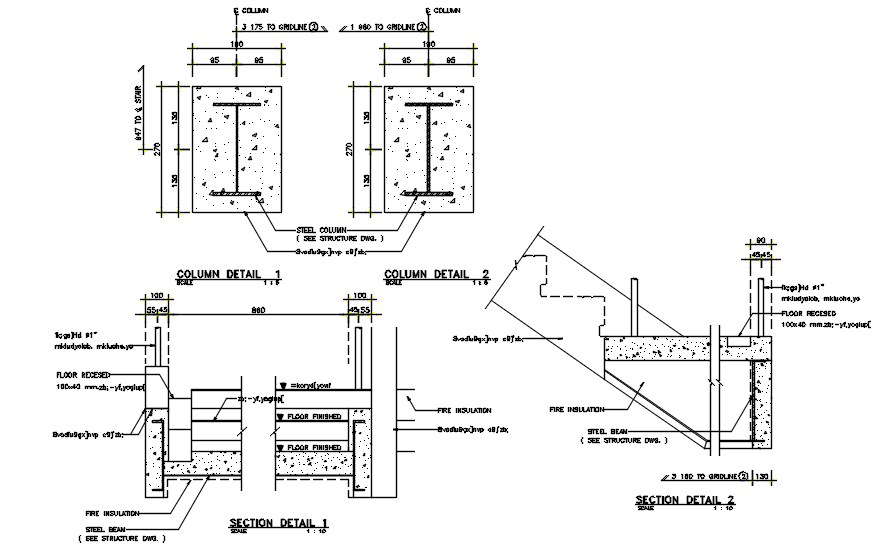 Column and section of the hospital building details were given in this ...