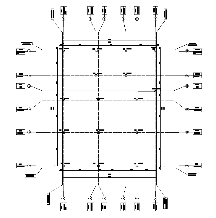 Column Layout Of 13x15m Residential House Plan Is Given In This Autocad Model Download Now