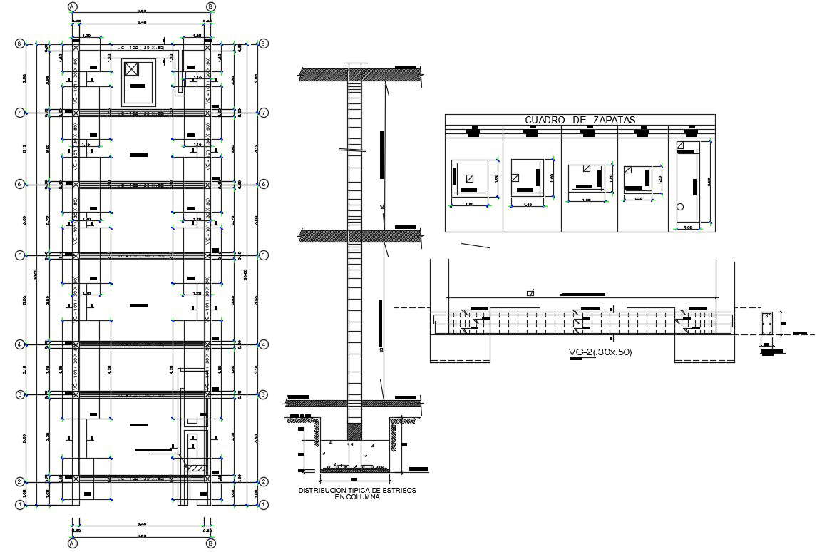 Column layout of 6x20m hotel plan is given in this Autocad drawing file ...