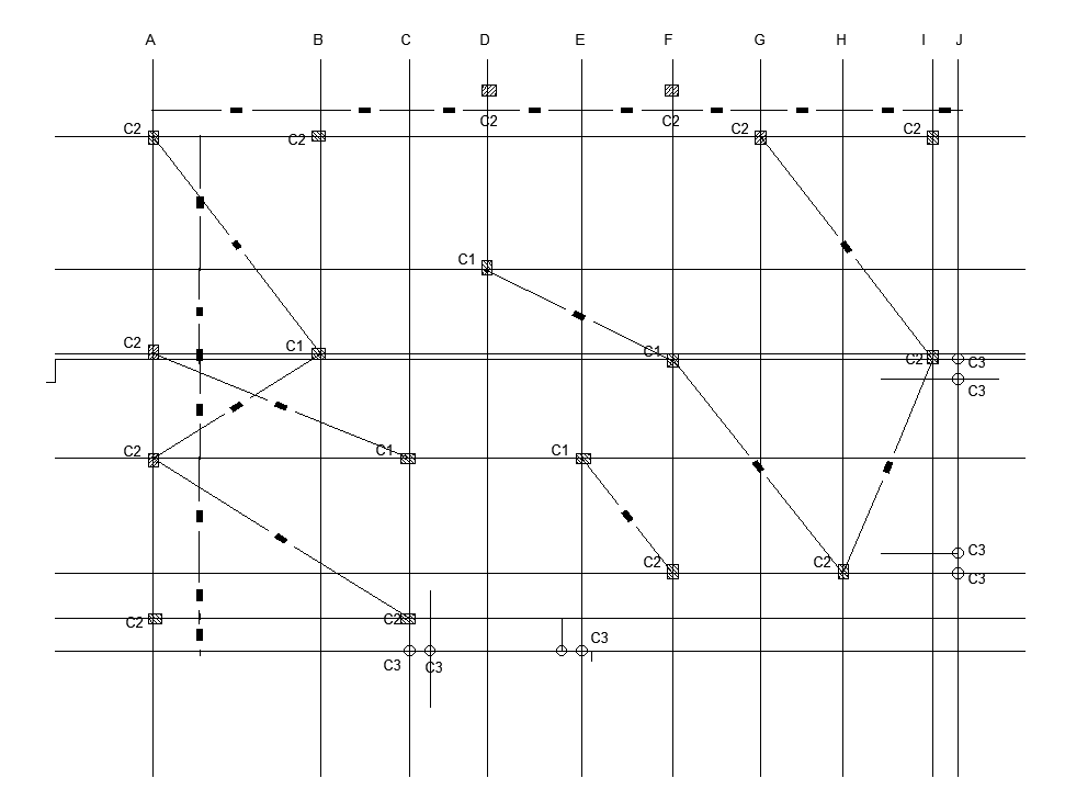 Column Location Detail Of 12x8m Ground Floor Villa Plan Is Given In This Autocad Drawing Model