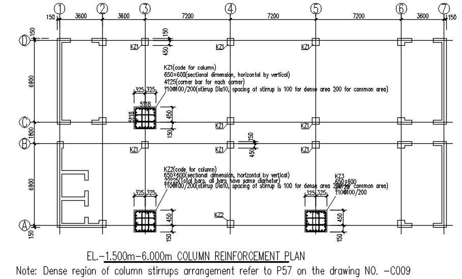 Column reinforcement plan in AutoCAD 2D drawing, dwg file, CAD file ...