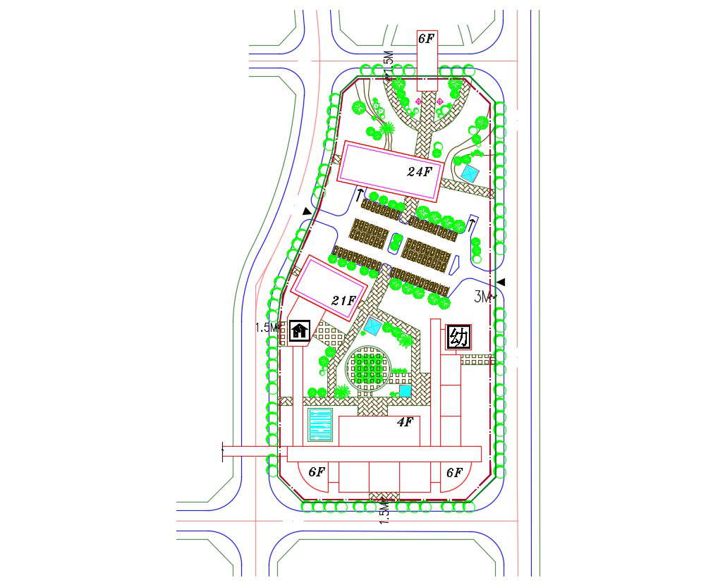 Commerce Building Area Design Landscape Plan - Cadbull