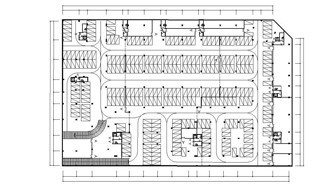 Commercial Basement Parking Layout Plan AutoCAD File Free