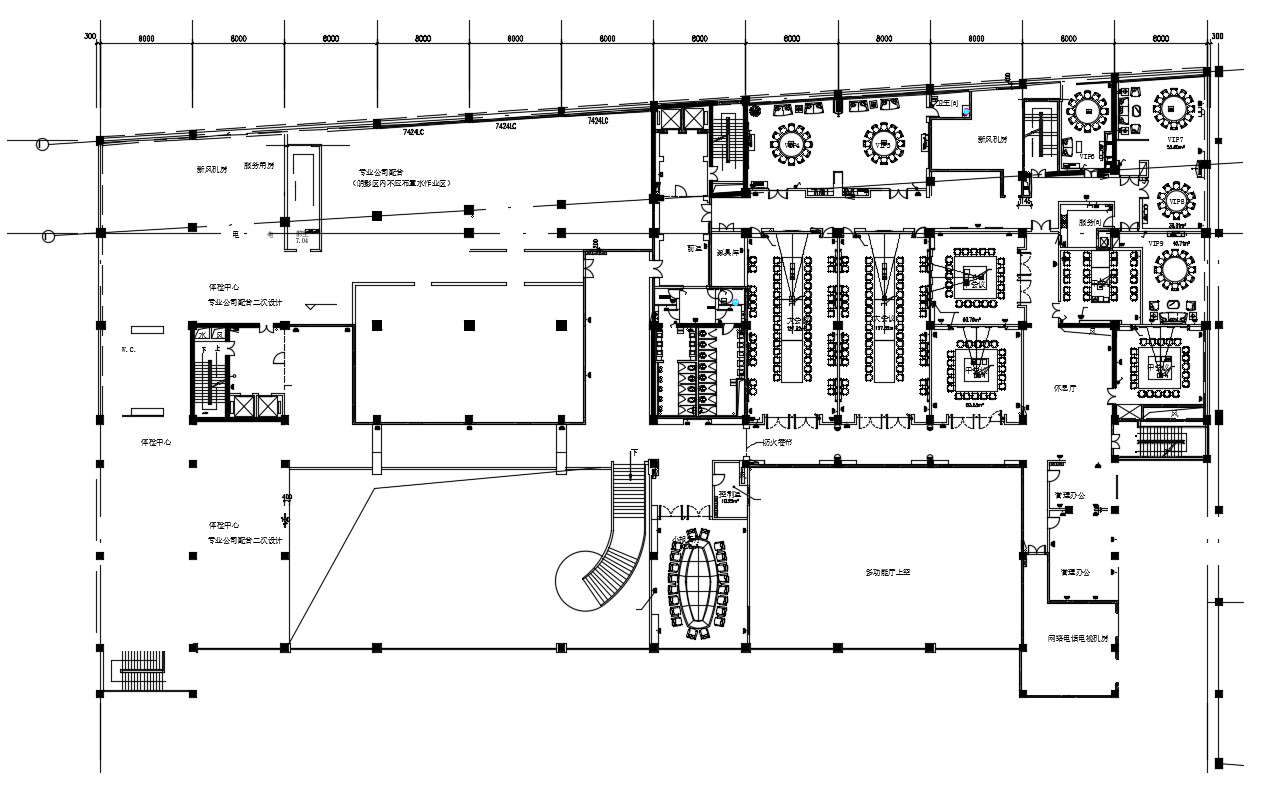 Commercial Building Design CAD Furniture Layout Plan - Cadbull