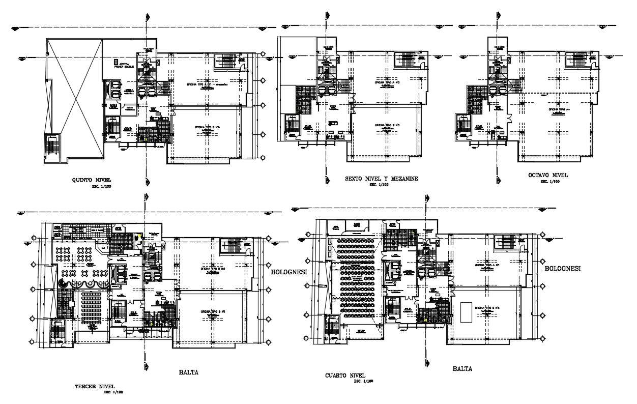 Commercial Building Floor AutoCAD Drawing - Cadbull