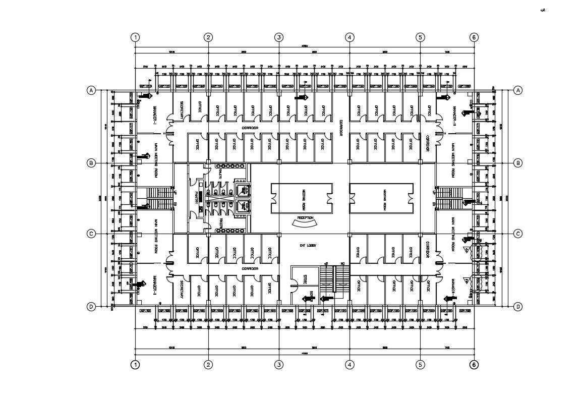 Commercial Building Floor Plan Free CAD File Cadbull