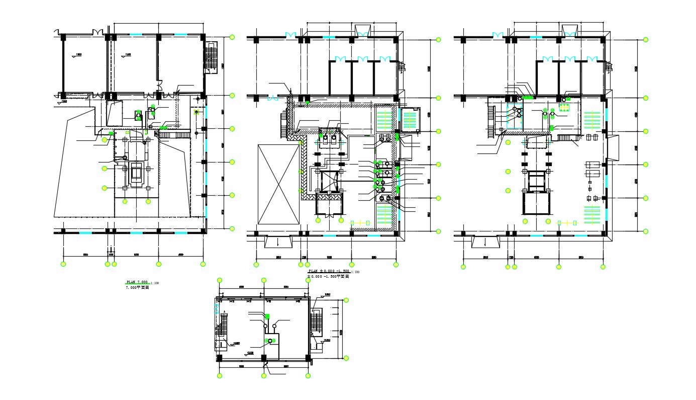 Commercial Building Floor Plan With Structure Design Autocad File Cadbull