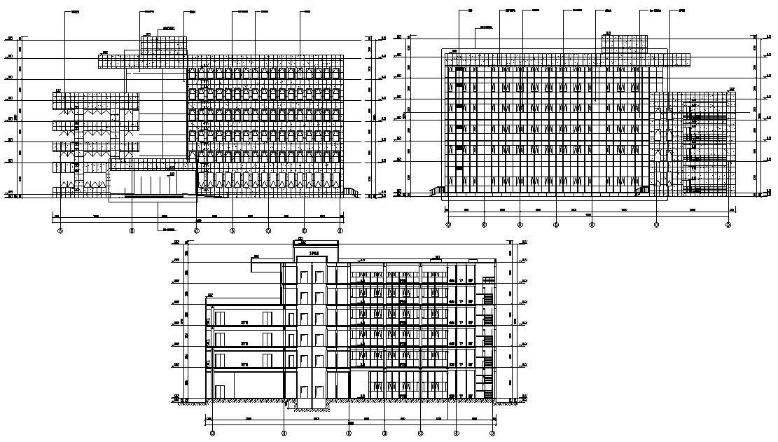 Commercial Building Section And Elevation CAD File - Cadbull