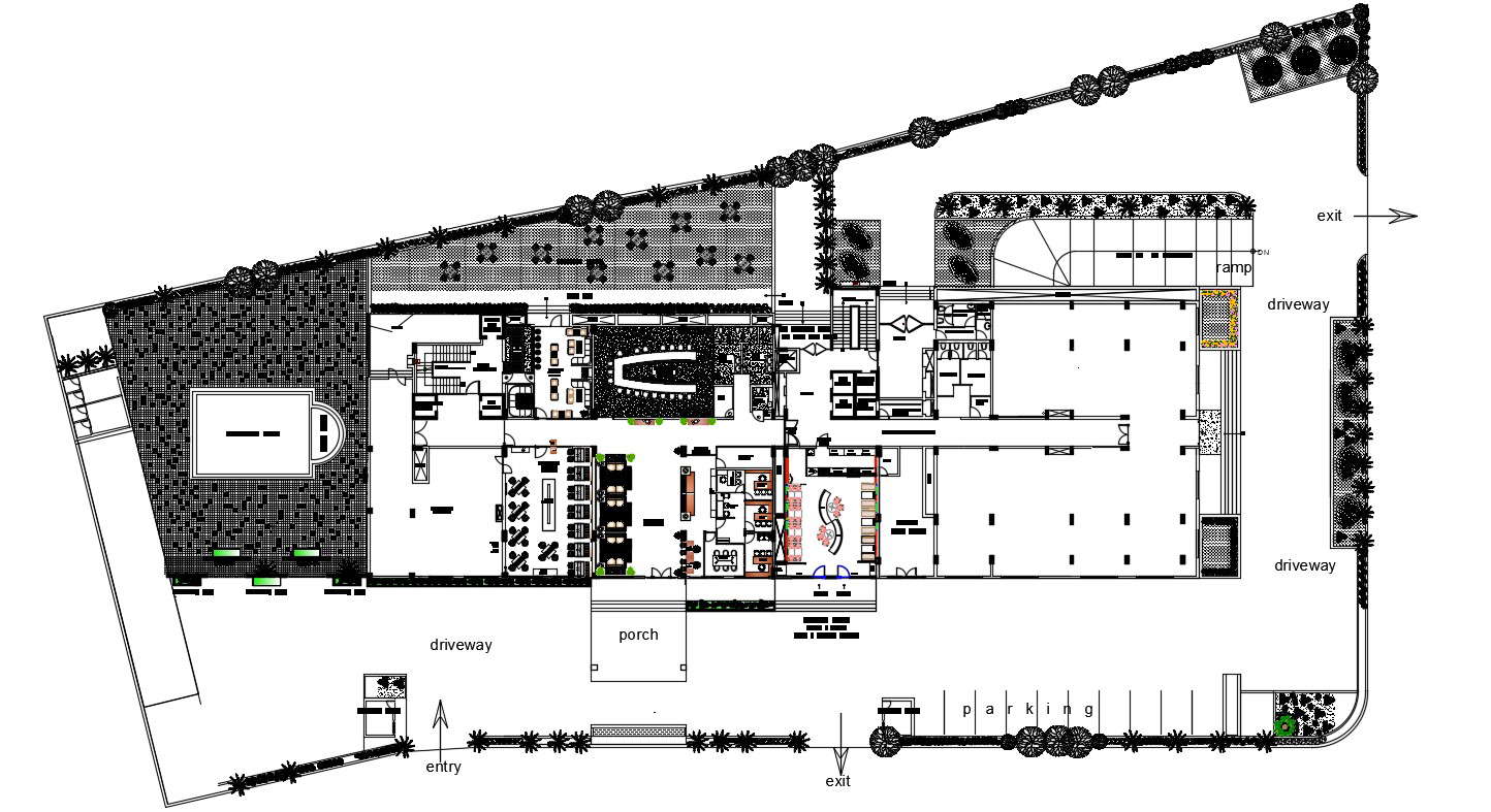 Commercial Ground Floor CAD File Free - Cadbull