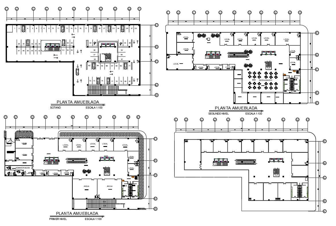 Commercial Shop Building Autocad File Cadbull