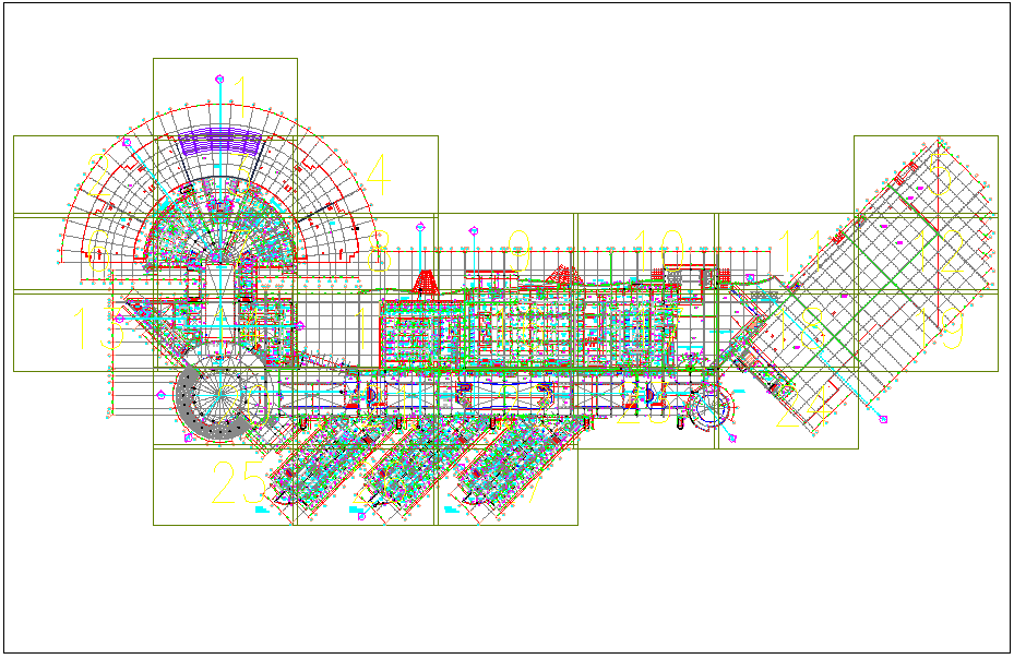 Commercial building first floor plan layout dwg file - Cadbull