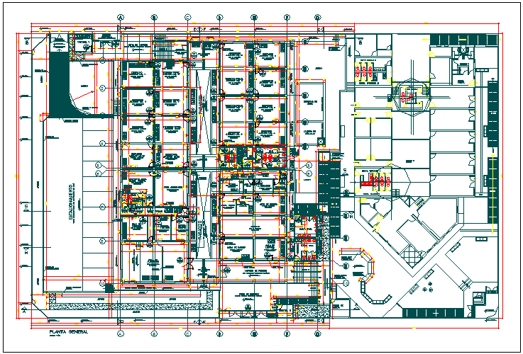 Commercial building floor plan detail view dwg file Cadbull