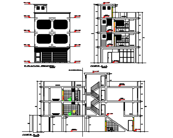 Commercial building plan center line plan detail dwg file - Cadbull