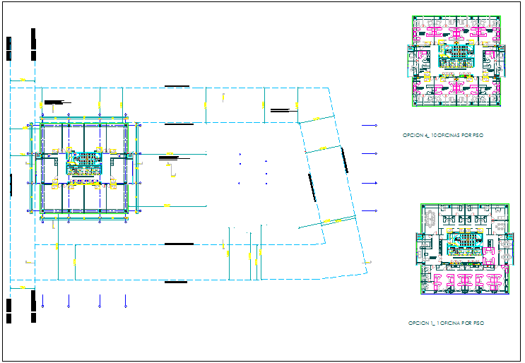 Commercial building plan detail view dwg file - Cadbull