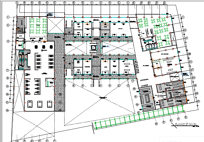 Commercial office building architecture layout plan details dwg file